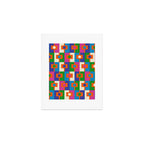 Colorful Retro Geometric Rektangel Vibrant Pop Pattern Art Print Gallery Image 1