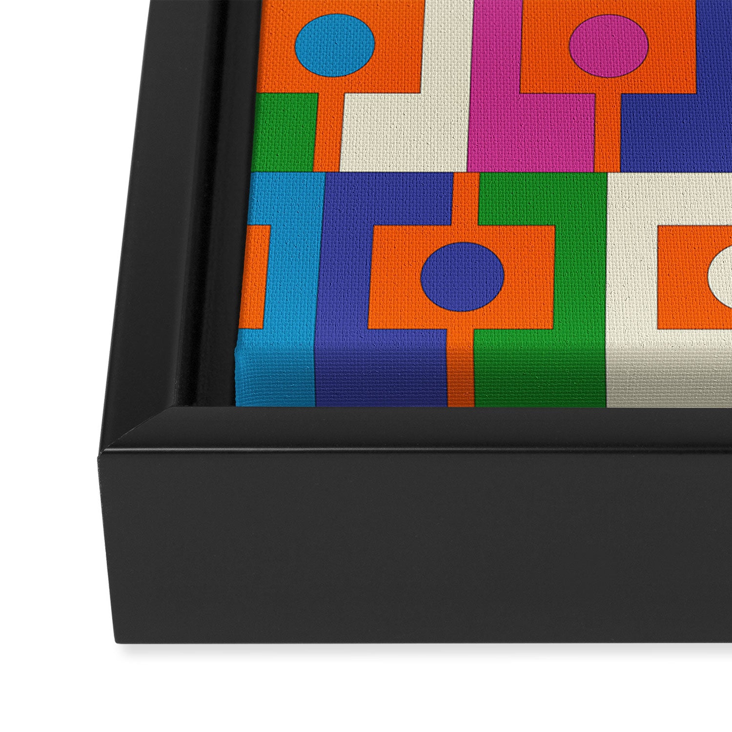 Colorful Retro Geometric Rektangel Vibrant Pop Pattern Framed Canvas Print Gallery Image 3