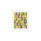 Colorful Retro Geometric Spring Rektangel Pattern with Yellow Art Print Gallery Image 1