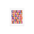 Colorful Retro Modern Geometric Rektangel Pattern Blue Orange Pink Art Print Gallery Image 1