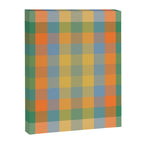 Colorful Retro Modern Stripe Check Pattern Blue Orange Green Yellow Canvas Print Gallery Image 8