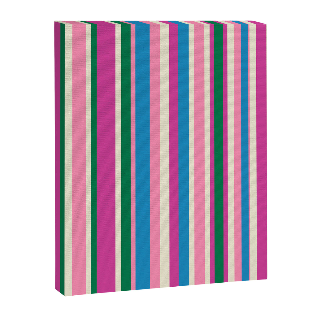 Colorful Retro Modern Vertical Stripe Pattern Pink Blue Green Magenta Canvas Print Gallery Image 8