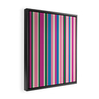 Colorful Retro Modern Vertical Stripe Pattern Pink Blue Green Magenta Framed Canvas Print Gallery Image 2