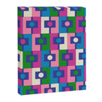 Colorful Retro Pop Modern Geometric Rektangel Pattern Blue Green Pink Canvas Print Gallery Image 8