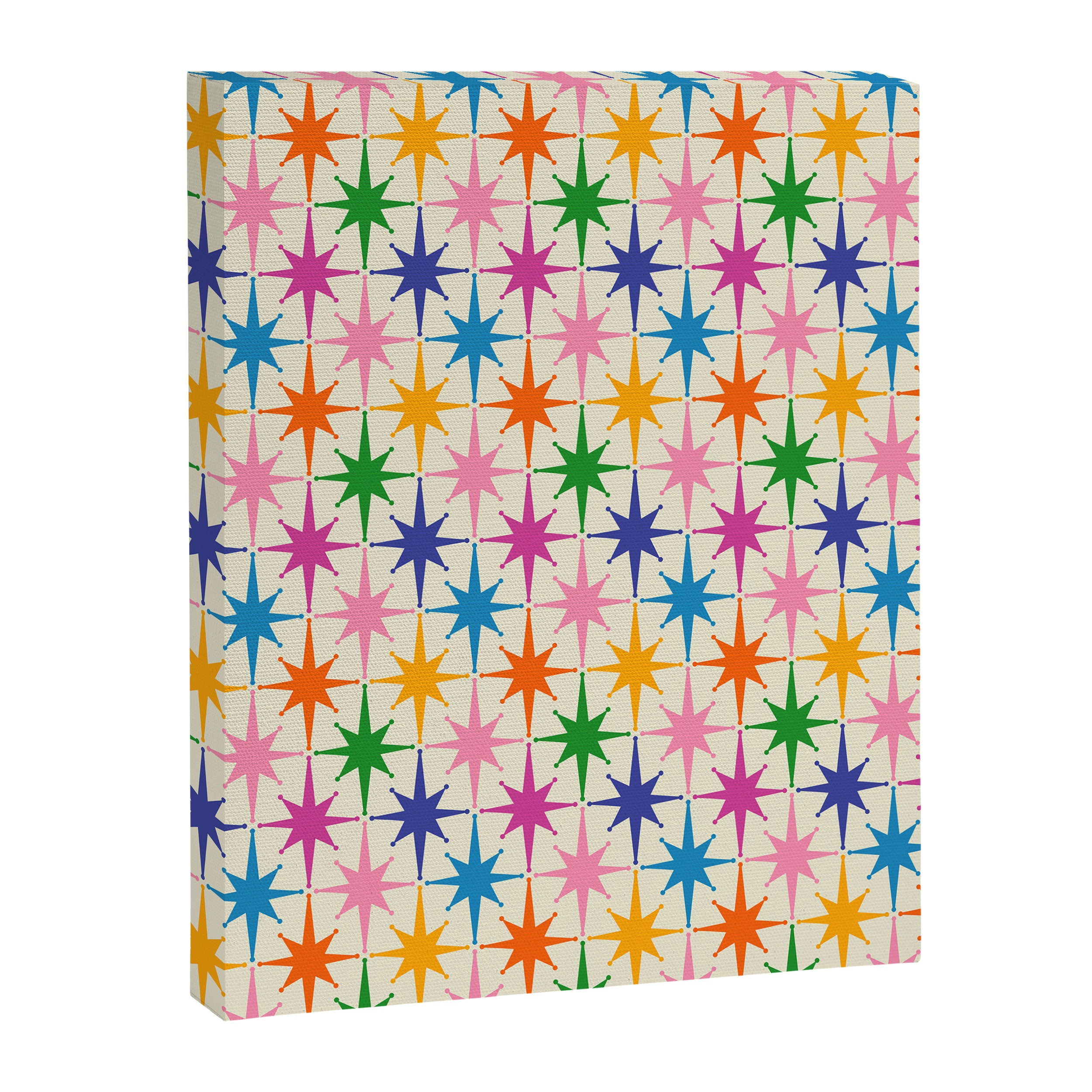 Colorful Retro Starbursts Mid Century Modern Atomic Star Pattern Canvas Print Gallery Image 6