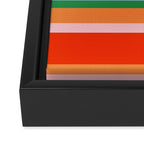 Colorful Stripe Orange, Green, Pale Pink, and Baby Blue Pattern Framed Canvas Print Gallery Image 3