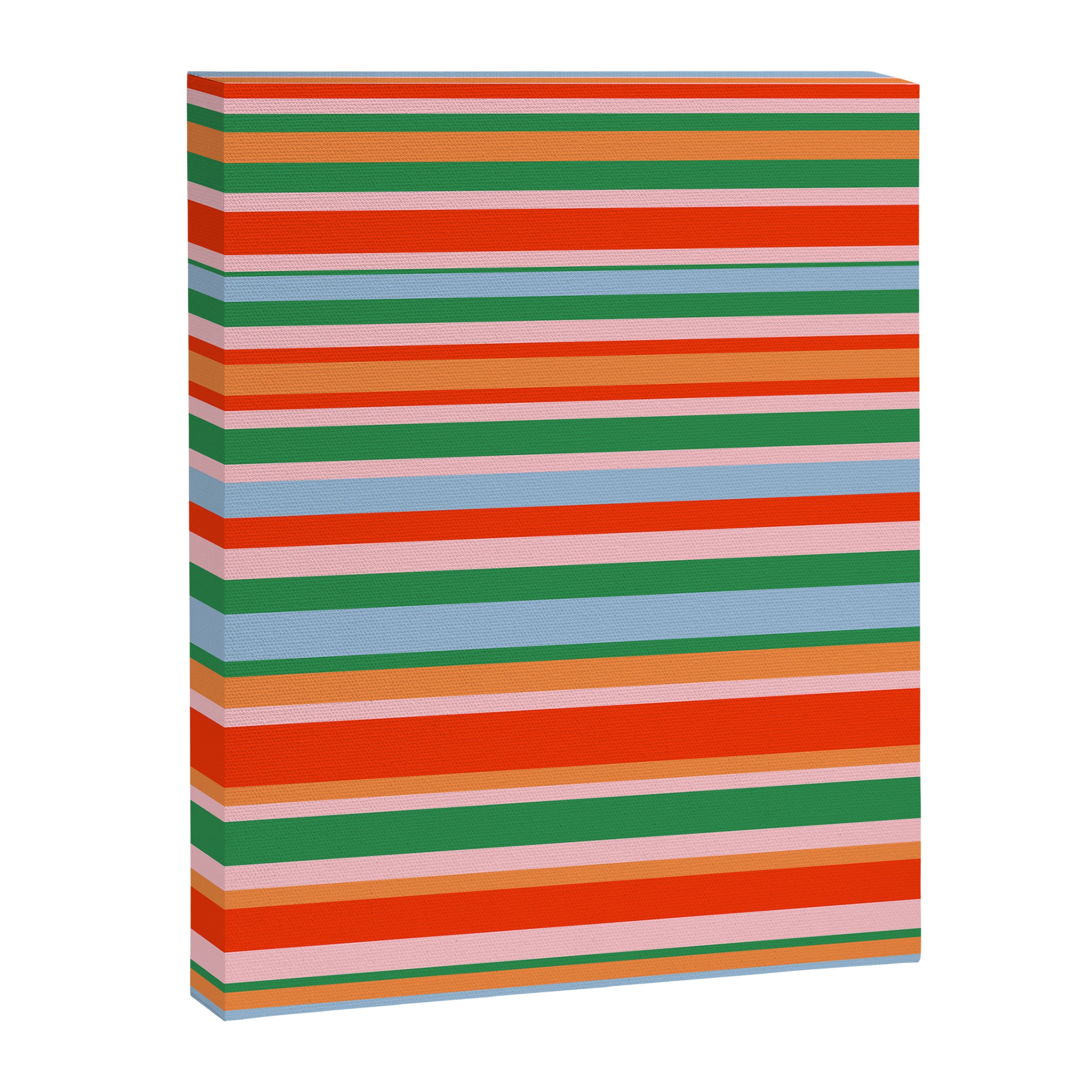 Colorful Stripes in Orange, Green, Pale Pink, and Baby Blue Canvas Print Gallery Image 8