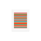 Colorful Stripes in Orange, Green, Pale Pink, and Baby Blue Art Print Gallery Image 1