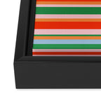 Colorful Stripes in Orange, Green, Pale Pink, and Baby Blue Framed Canvas Print Gallery Image 3