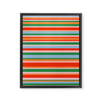 Colorful Stripes in Orange, Green, Pale Pink, and Baby Blue Framed Canvas Print Gallery Image 8