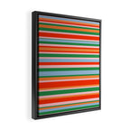 Colorful Stripes in Orange, Green, Pale Pink, and Baby Blue Framed Canvas Print Gallery Image 2