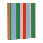 Colorful Stripes Orange, Green, Pale Pink, and Light Blue Bold Vertical Pattern Canvas Print Gallery Image 8