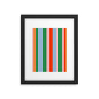 Colorful Stripes Orange, Green, Pale Pink, and Light Blue Bold Vertical Pattern Framed Art Print Gallery Image 6