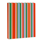 Colorful Vertical Stripe Pattern in Orange, Green, Pale Pink, and Baby Blue Canvas Print Gallery Image 8