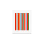 Colorful Vertical Stripe Pattern in Orange, Green, Pale Pink, and Baby Blue Art Print Gallery Image 1