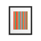Colorful Vertical Stripe Pattern in Orange, Green, Pale Pink, and Baby Blue Framed Art Print Gallery Image 6