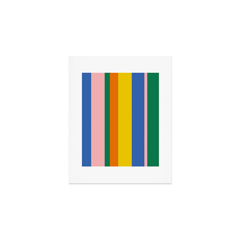 Colorful Vertical Stripes Contemporary Pattern Art Print Gallery Image 1