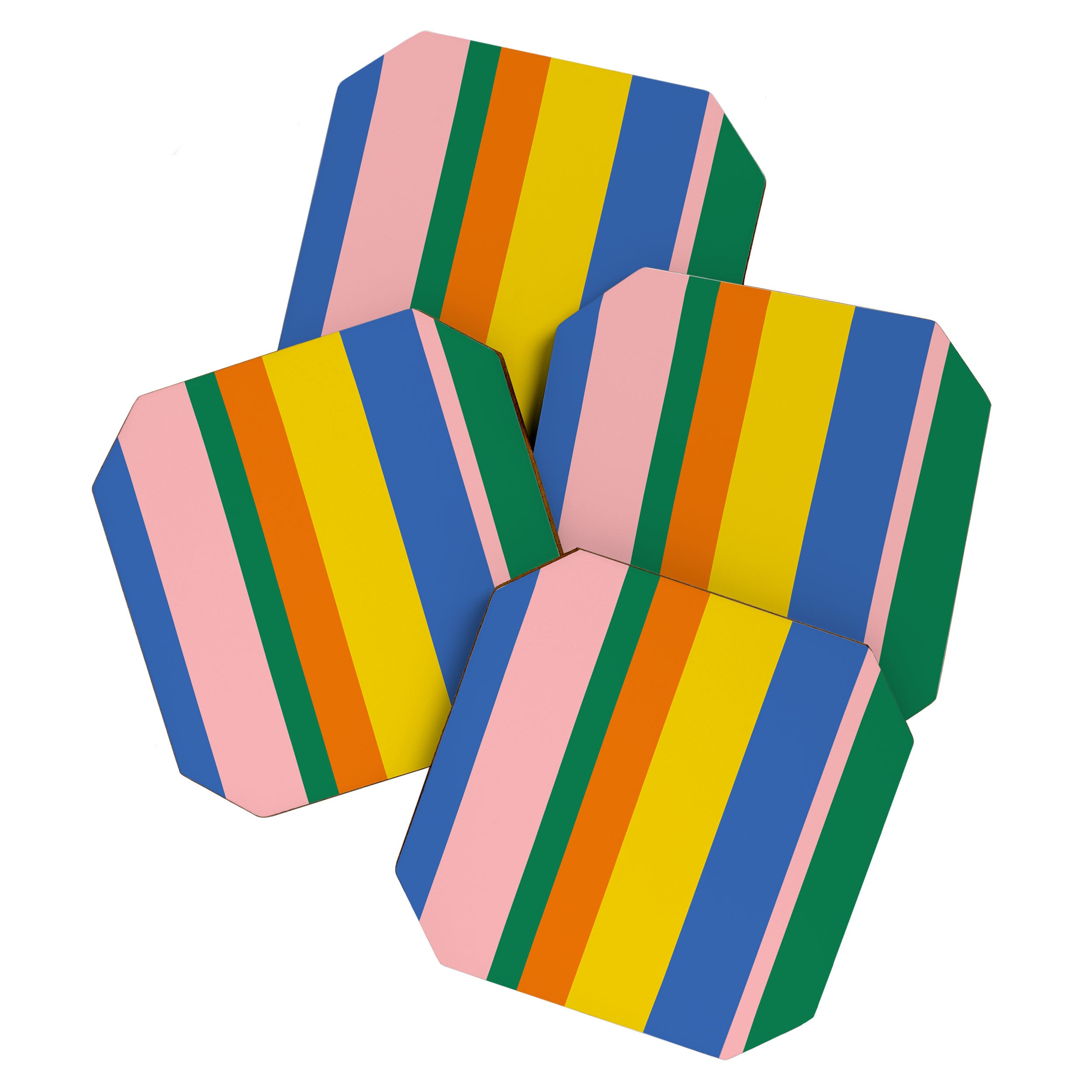 Colorful Vertical Stripes Contemporary Pattern Coaster Gallery Image 1