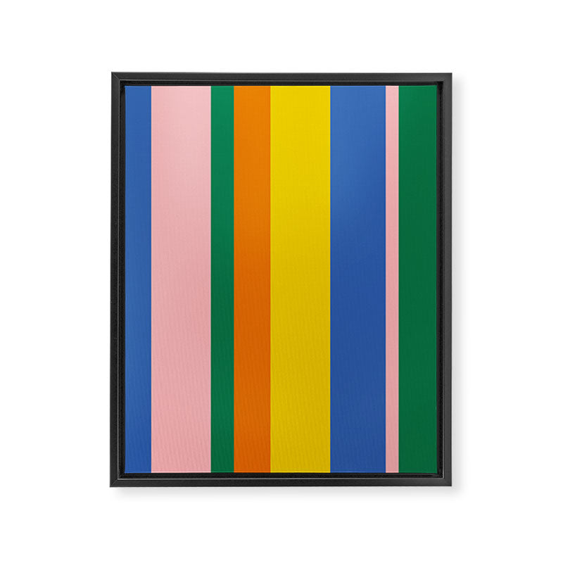 Colorful Vertical Stripes Contemporary Pattern Framed Canvas Print Gallery Image 6