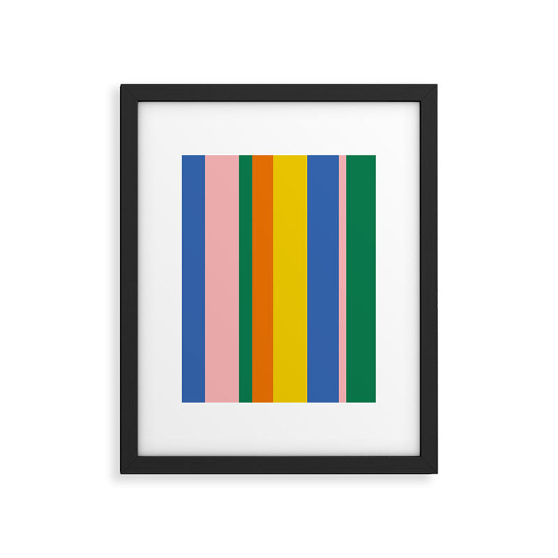 Colorful Vertical Stripes Contemporary Pattern Framed Art Print Gallery Image 5