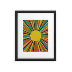 Colourful Multicolor Retro Sunburst Sun in Mid Mod Colors 3 Framed Art Print Gallery Image 5