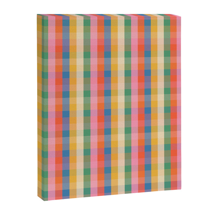 Colourful Rainbow Stripe Plaid Pattern Canvas Print Gallery Image 1