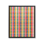 Colourful Rainbow Stripe Plaid Pattern Framed Canvas Print Gallery Image 8