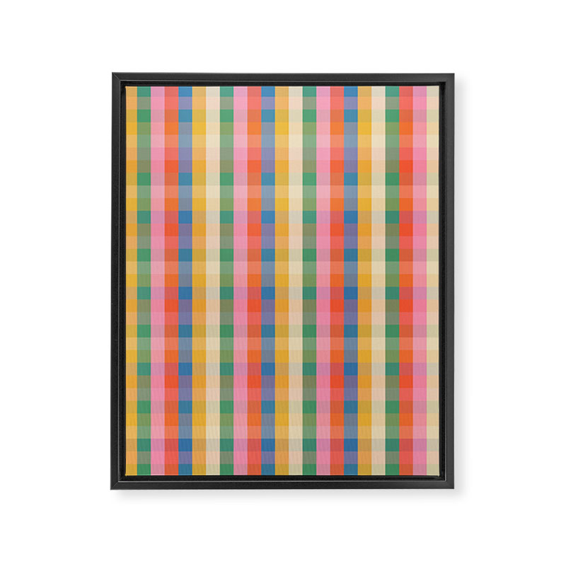 Colourful Rainbow Stripe Plaid Pattern Framed Canvas Print Gallery Image 8