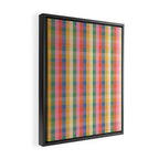 Colourful Rainbow Stripe Plaid Pattern Framed Canvas Print Gallery Image 2