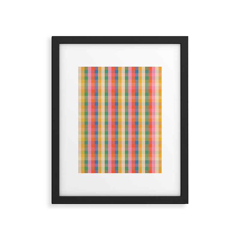 Colourful Rainbow Stripe Plaid Pattern Framed Art Print Gallery Image 6