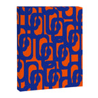 Contemporary Abstract Loop Pattern in Bright Blue and Orange Canvas Print Gallery Image 8
