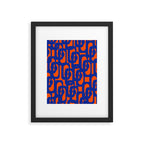 Contemporary Abstract Loop Pattern in Bright Blue and Orange Framed Art Print Gallery Image 6