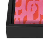 Contemporary Abstract Loop Pattern in Pink and Orange Red Framed Canvas Print Gallery Image 3