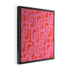 Contemporary Abstract Loop Pattern in Pink and Orange Red Framed Canvas Print Gallery Image 2