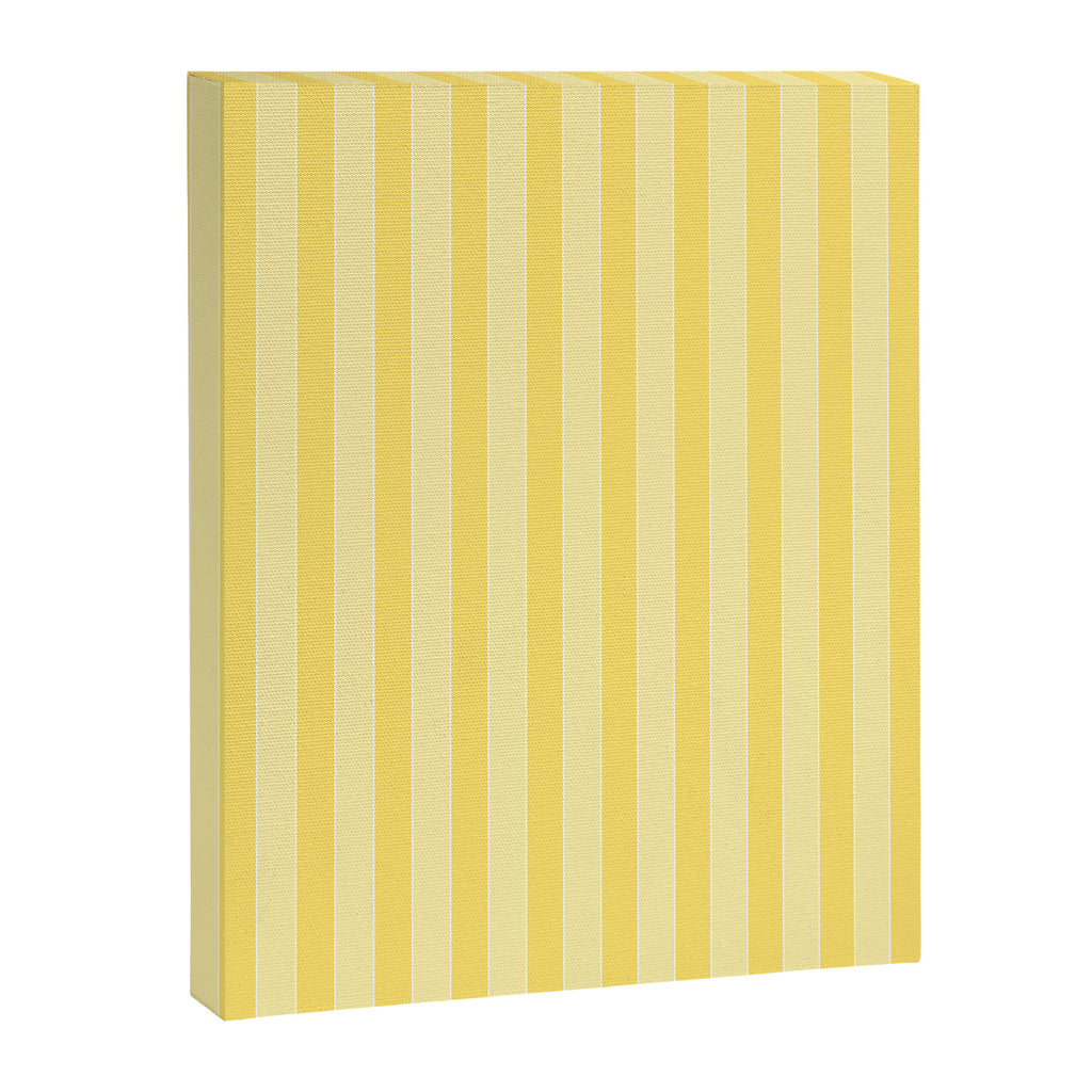 Contemporary Cottage Stripes Vertical Pattern in Yellow and White Canvas Print Gallery Image 6