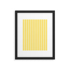 Contemporary Cottage Stripes Vertical Pattern in Yellow and White Framed Art Print Gallery Image 5