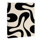 Contemporary Modern Abstract Soft Curves Pattern in Black and Almond Cream Canvas Print Gallery Image 8