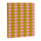 Contemporary Wavy Ogee A-Go-Go Vertical Stripes Chartreuse and Pink Pattern Canvas Print Gallery Image 8
