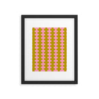 Contemporary Wavy Ogee A-Go-Go Vertical Stripes Chartreuse and Pink Pattern Framed Art Print Gallery Image 6