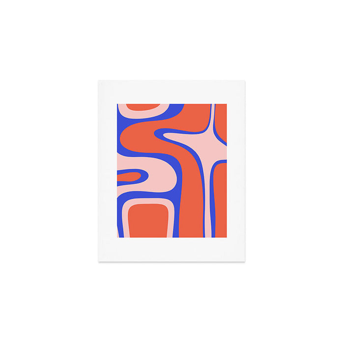 Copacetic Abstract Royal Blue Blush Pink Red Orange Art Print Gallery Image 1