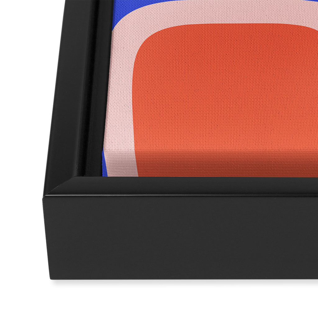 Copacetic Abstract Royal Blue Blush Pink Red Orange Framed Canvas Print Gallery Image 3