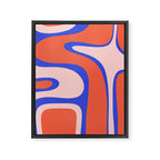 Copacetic Abstract Royal Blue Blush Pink Red Orange Framed Canvas Print Gallery Image 8