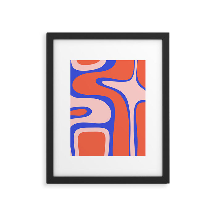 Copacetic Abstract Royal Blue Blush Pink Red Orange Framed Art Print Gallery Image 1