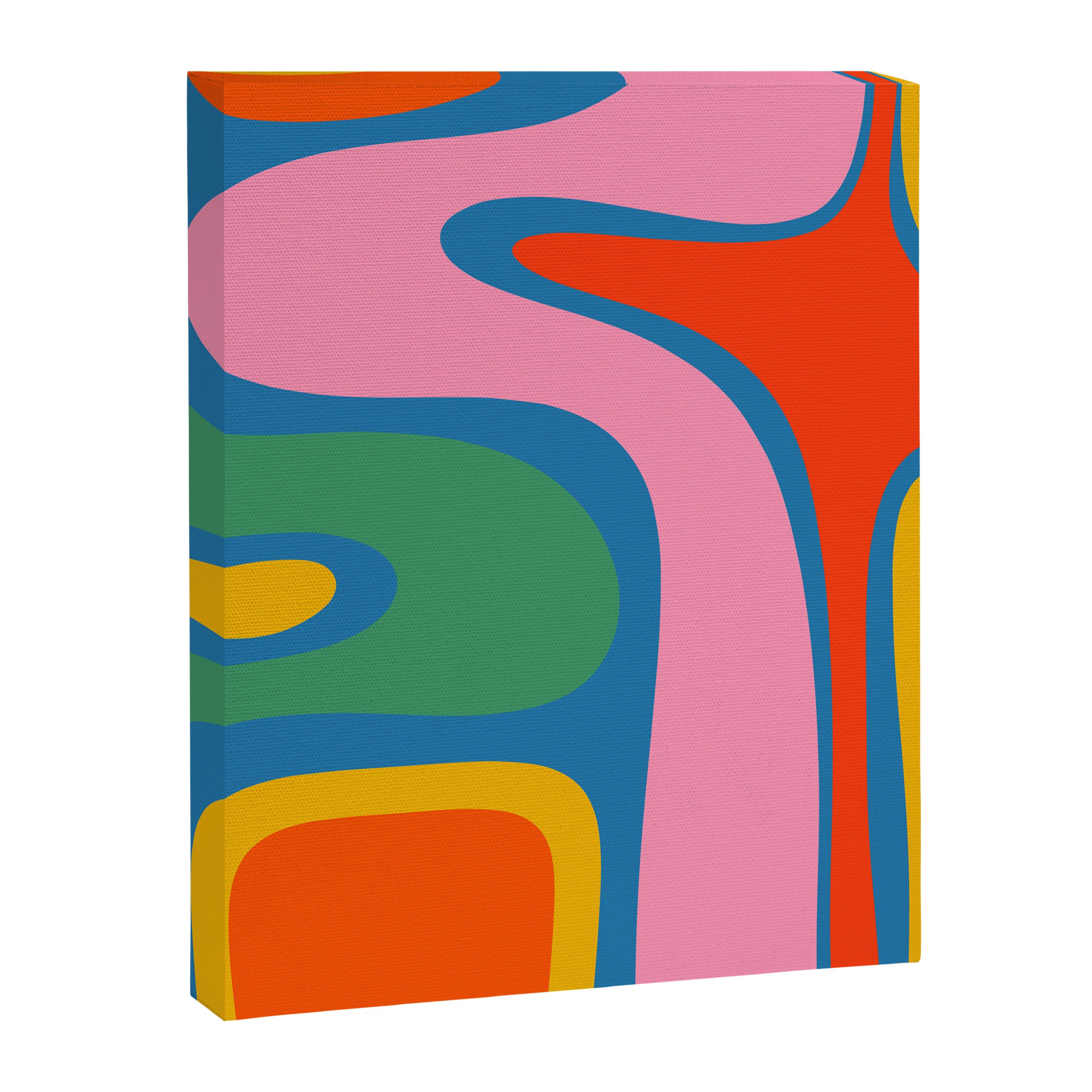 Copacetic Colourful Retro Abstract Pattern in Rainbow Pop Colours Canvas Print Gallery Image 8