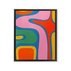 Copacetic Colourful Retro Abstract Pattern in Rainbow Pop Colours Framed Canvas Print Gallery Image 8
