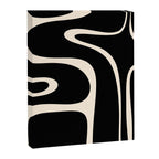 Copacetic Retro Abstract Black and Almond Cream Canvas Print Gallery Image 8