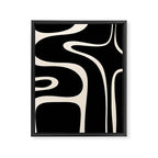 Copacetic Retro Abstract Black and Almond Cream Framed Canvas Print Gallery Image 8