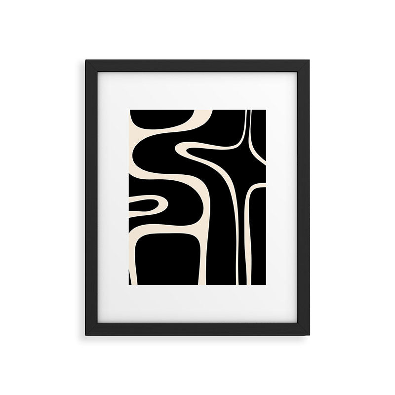 Copacetic Retro Abstract Black and Almond Cream Framed Art Print Gallery Image 6