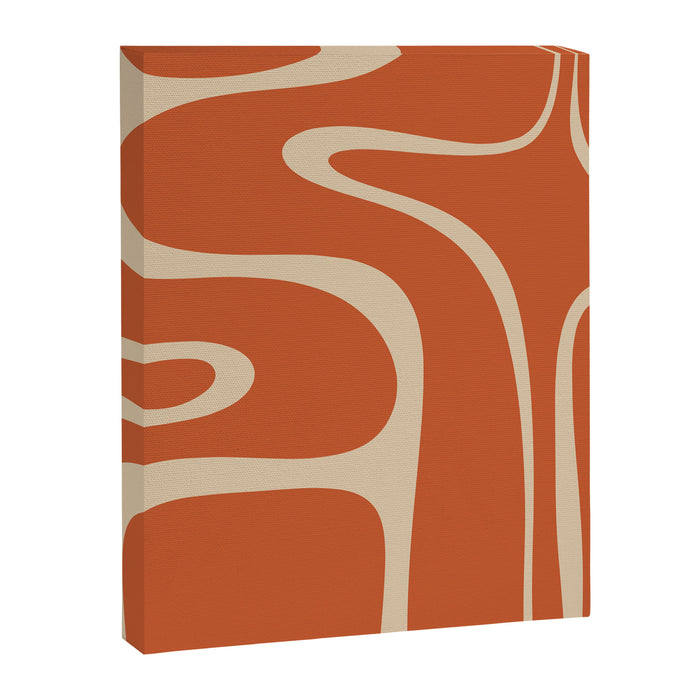 Copacetic Retro Abstract in Mid Mod Burnt Orange and Beige Canvas Print Gallery Image 1