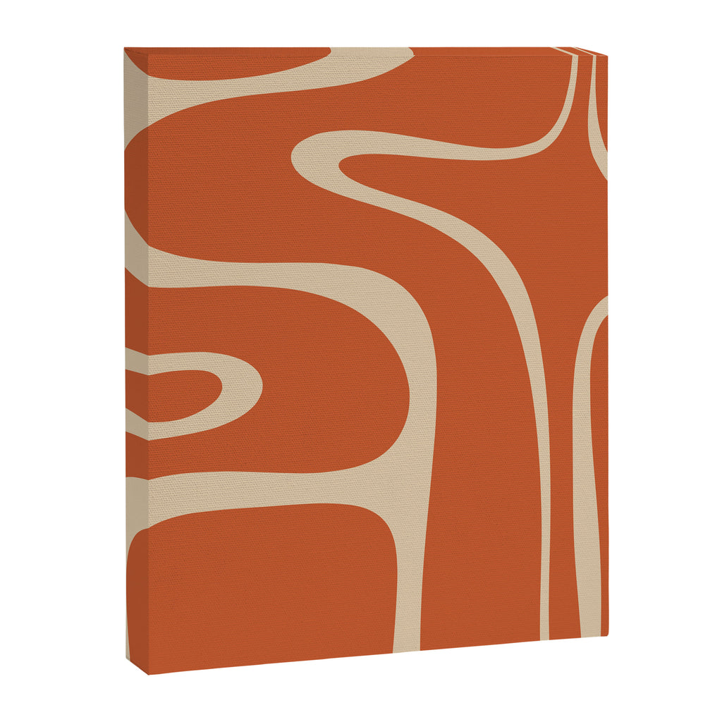 Copacetic Retro Abstract in Mid Mod Burnt Orange and Beige Canvas Print Gallery Image 8